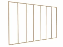 Vente-unique Cristalera Interior|Cristalera tipo taller de aluminio termolacado - 210 x 130 cm - Natural claro - BAYVIEW