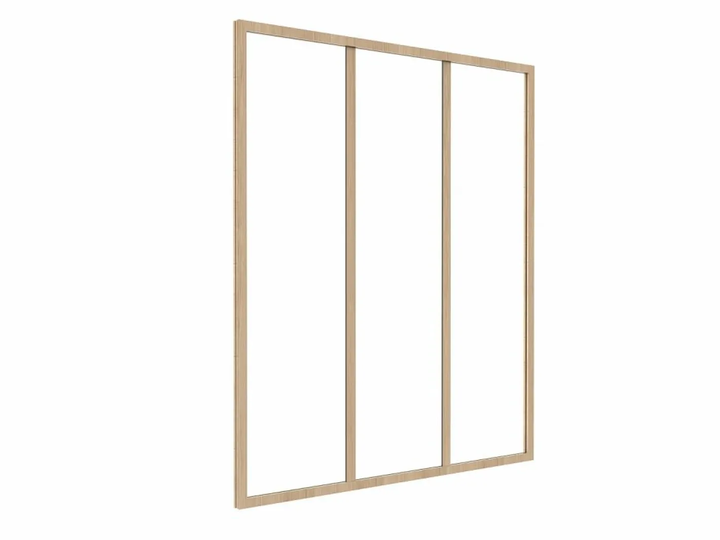 Vente-unique Cristalera Interior|Cristalera tipo taller de aluminio termolacado - 90x105 cm - Natural claro - BAYVIEW