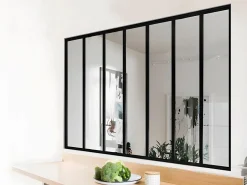 Cristalera tipo taller de aluminio termolacado - 210x130 cm - - BAYVIEW^Vente-unique Best