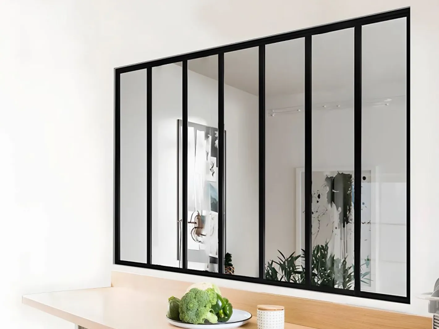 Cristalera tipo taller de aluminio termolacado - 210x130 cm - - BAYVIEW^Vente-unique Best