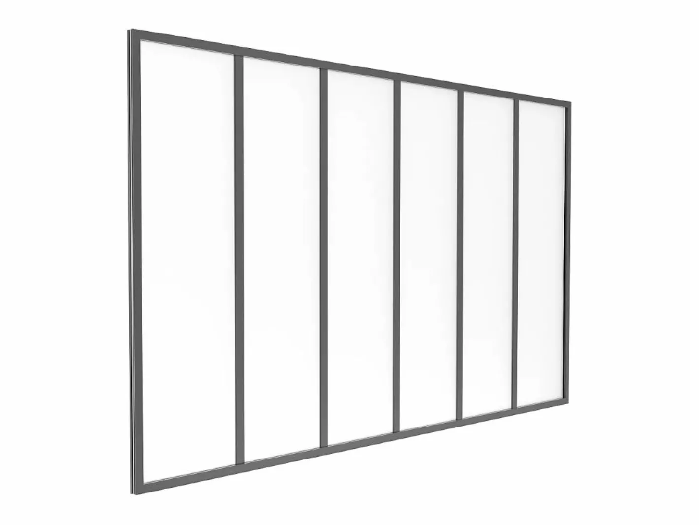 Vente-unique Cristalera tipo taller de aluminio termolacado y cristal esmerilado 180x105 cm BAYVIEW Negro Best