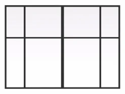 Vente-unique Cristalera tipo taller diseño en aluminio termolacado - An. 180 x Alt. 130 - TONIBA Negro