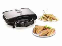 Tefal Croque-monsieur SM155212 ultracompacto 700W acero inoxidable antiadherente con mango termorresistente y bloqueo de seguridad Plateado New