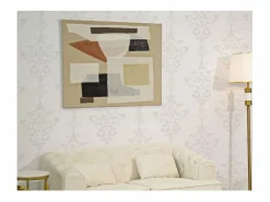 Cuadro abstracto pintado en lienzo estilo boho chic 100x80 cm Seyla Multicolor New