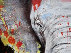 MCW Cuadro|Cuadro al óleo Elefante -H25 pintado a mano, 120x80cm