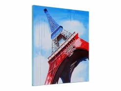 MCW Cuadro al óleo Torre Eiffel pintado a mano Multicolor