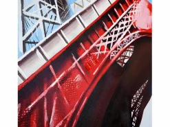 MCW Cuadro al óleo Torre Eiffel pintado a mano Multicolor