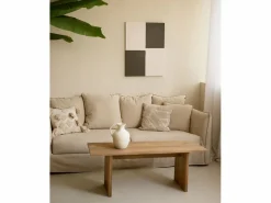 DECOWOOD Cuadro|Cuadro decorativo sobre lienzo de algodón con marco de madera negro pintado artesanalmente con pintura al oleo de 60x80cm - PRISMA -