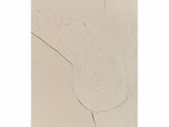 DECOWOOD Cuadro decorativo sobre lienzo de algodón con marco de madera negro pintado artesanalmente con pintura al oleo de 100x150cm - LEO - Beige Outlet