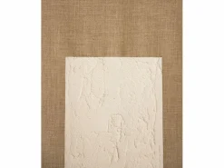DECOWOOD Cuadro|Cuadro decorativo sobre lienzo de lino con marco de madera marrón claro pintado artesanalmente con pintura al oleo de 60x80cm - MAYA -