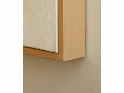 DECOWOOD Cuadro|Cuadro decorativo sobre lienzo de lino con marco de madera marrón claro pintado artesanalmente con pintura al oleo de 60x80cm - MAYA -