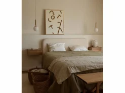 DECOWOOD Cuadro|Cuadro decorativo sobre lienzo de algodón con marco de madera marrón claro pintado artesanalmente con pintura al oleo de 60x80cm - VIRGINIA -