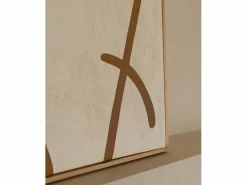DECOWOOD Cuadro|Cuadro decorativo sobre lienzo de algodón con marco de madera marrón claro pintado artesanalmente con pintura al oleo de 60x80cm - VIRGINIA -