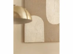 DECOWOOD Cuadro decorativo sobre lienzo de lino con marco de madera blanco pintado artesanalmente con pintura al oleo de 60x80cm - NIKI - Multicolor Best
