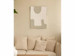 DECOWOOD Cuadro decorativo sobre lienzo de algodón con marco de madera negro pintado artesanalmente con pintura al oleo de 100x150cm - VARO - Multicolor Outlet