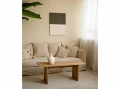 DECOWOOD Cuadro decorativo sobre lienzo de algodón con marco de madera blanco pintado artesanalmente con pintura al oleo de 100x150cm - MARINA - Multicolor Best