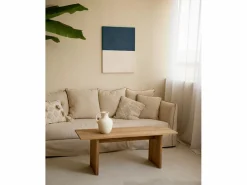 Cuadro decorativo sobre lienzo de algodón con marco de madera blanco pintado artesanalmente con pintura al oleo de 100x150cm - MARINA -^DECOWOOD Outlet