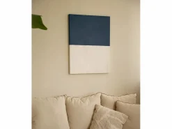 Cuadro decorativo sobre lienzo de algodón con marco de madera blanco pintado artesanalmente con pintura al oleo de 100x150cm - MARINA -^DECOWOOD Outlet
