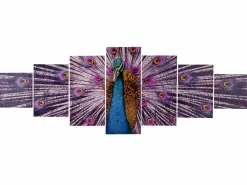 MCW Cuadro en lienzo H375 XL Pavo real (7 unid.), Pavo real Multicolor Discount