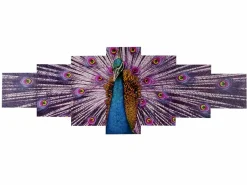 MCW Cuadro H375 Pavo real (7 piezas), Pavo real Multicolor Hot
