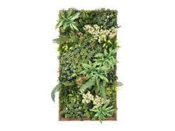 OZAIA Cuadro vegetal sintético H. 106 x L. 55 cm - Marco natural, follaje , WOODIL Verde