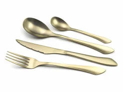 Amefa Cubierto|Cubertería de 16 piezas Instinct Champagne Mat - Acero Inoxidable