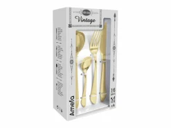 Amefa Cubierto|Cubertería de 16 piezas Instinct Champagne Mat - Acero Inoxidable
