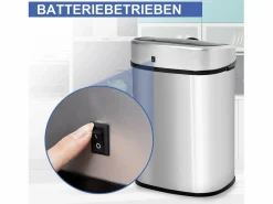 Cubo de basura automático con sensor infrarrojo, acero inoxidable, 58L, color plata (40,9x28,9x68 cm) Plateado New