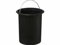 Five Cubo de Basura de Baño de Metal y Bambú 3L con Cierre Suave y Silencioso Gris