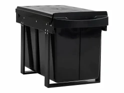 Helloshop26 Cubo de basura de cocina extraíble con mecanismo de cierre suave 48 litros 02_0006061 Negro Online