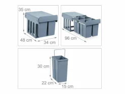 Cubo de basura de cocina ABS de 4 compartimentos 13_0002325^Helloshop26 Discount