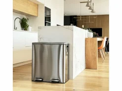 Kitchen Move Cubo de basura de cocina de reciclaje 60L MAJOR Plateado