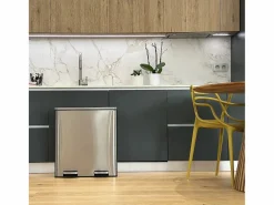 Kitchen Move Cubo de basura de cocina de reciclaje 60L MAJOR Plateado