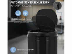 ML-DESIGN Cubo De Basura Para Cocina|Cubo de basura 30L papelera con sensor movimiento cesta con pantalla LED