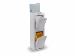 Don Hierro Cubo de basura para la cocina - Cubo de reciclaje - 2 compartimentos de 20L - CUBEK Gris