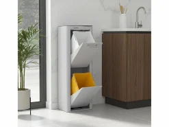 Don Hierro Cubo de basura para la cocina - Cubo de reciclaje - 2 compartimentos de 20L - CUBEK Gris