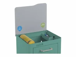 Don Hierro Cubo de basura para la cocina - Cubo de reciclaje - 2 compartimentos de 20L - CUBEK Azul turquesa New