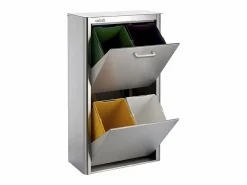 Cubo de basura para la cocina - Cubo de reciclaje - 4 compartimentos de 20L - acero Inoxidable - CUBEK^Don Hierro Clearance