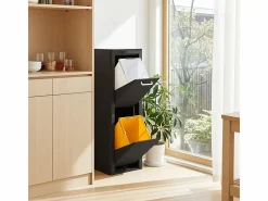 Don Hierro Cubo de basura para la cocina - Cubo de reciclaje - 2 compartimentos de 20L - CUBEK Negro Best