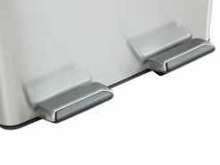 Vente-unique Cubo De Basura Para Cocina|Cubo de clasificación de basura con pedal en acero inoxidable, 2 compartimentos de 30L, Cromado, GANEM