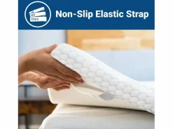 Cubrecolchón Doble de espuma viscoelástica| protectores de colchón 6 cm | Cubrecolchón desenfundable | Antibacteriano y antihongos | 140 x 195^The White Stone Discount
