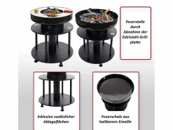 MCW Cuenco de fuego con parrilla -K95 Negro Outlet