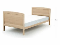 AT4 Cuna bebé evolutiva LUNA madera - Haya Barnizada - 70 x 140 - 144 x 74,5 x 79 cm Marru00f3n Outlet