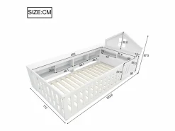 ModernLuxe Cuna bebé 90x200 cm - con almacenamiento - con puerta - con somier de láminas - (colchón no incluido) Blanco Sale