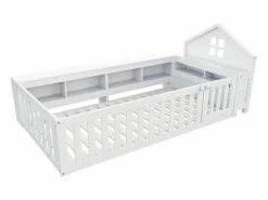 ModernLuxe Cuna bebé 90x200 cm - con almacenamiento - con puerta - con somier de láminas - (colchón no incluido) Blanco Sale