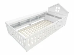 ModernLuxe Cuna bebé 90x200 cm - con almacenamiento - con puerta - con somier de láminas - (colchón no incluido) Blanco Sale