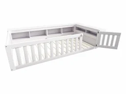 ModernLuxe Cuna bebé 90x200 cm - con almacenamiento - con puerta - con somier de láminas - (colchón no incluido) Blanco Discount