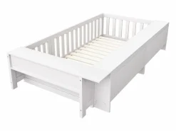 ModernLuxe Cuna bebé 90x200 cm - con almacenamiento - con puerta - con somier de láminas - (colchón no incluido) Blanco Discount