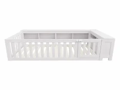 ModernLuxe Cuna bebé 90x200 cm - con almacenamiento - con puerta - con somier de láminas - (colchón no incluido) Blanco Discount