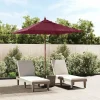 Garden Furniture Sombrilla|Daranor Sombrilla de jardín poste de madera rojo burdeos 198x198x231 cm
